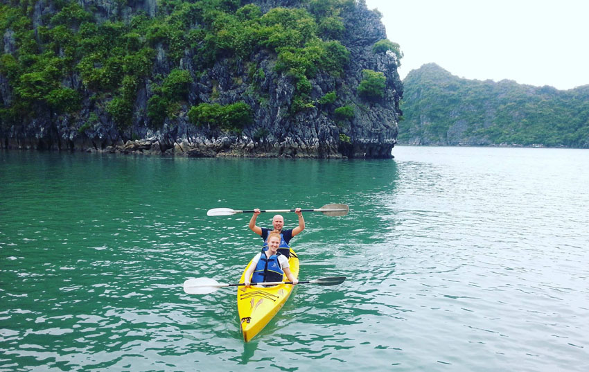 Kayaking in Halong Bay