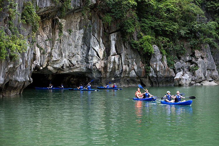 Kayaking in Halong Bay
