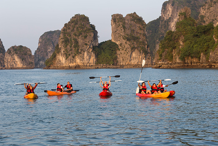 Kayaking in Halong Bay