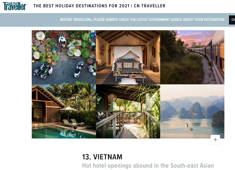 Vietnam listed among top holiday destinations after COVID-19